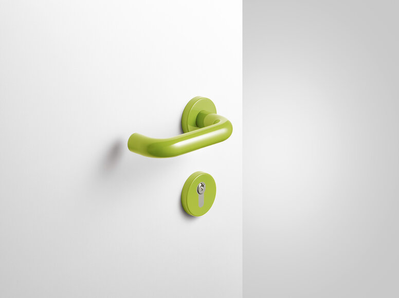 HEWI Türdrücker 111 mit Schlüsselrosette in Apfelgrün aus Polyamid
