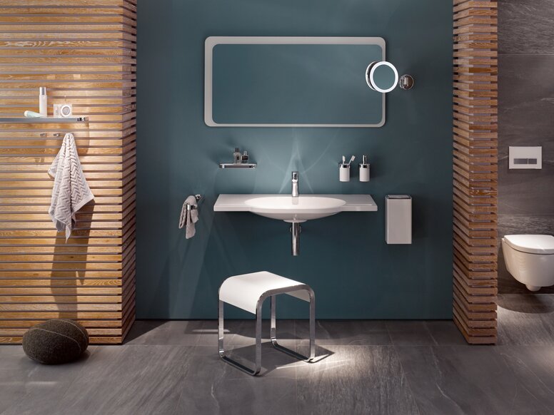 HEWI Home System 800 Waschbecken mit Spiegel in System 800