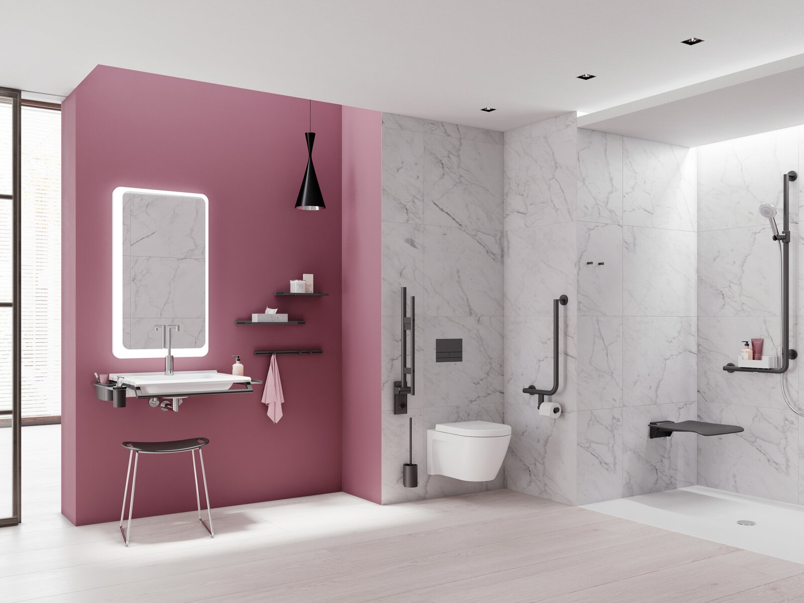 HEWI Badezimmer System 900 Hotelzimmer barrierefrei dank system 900