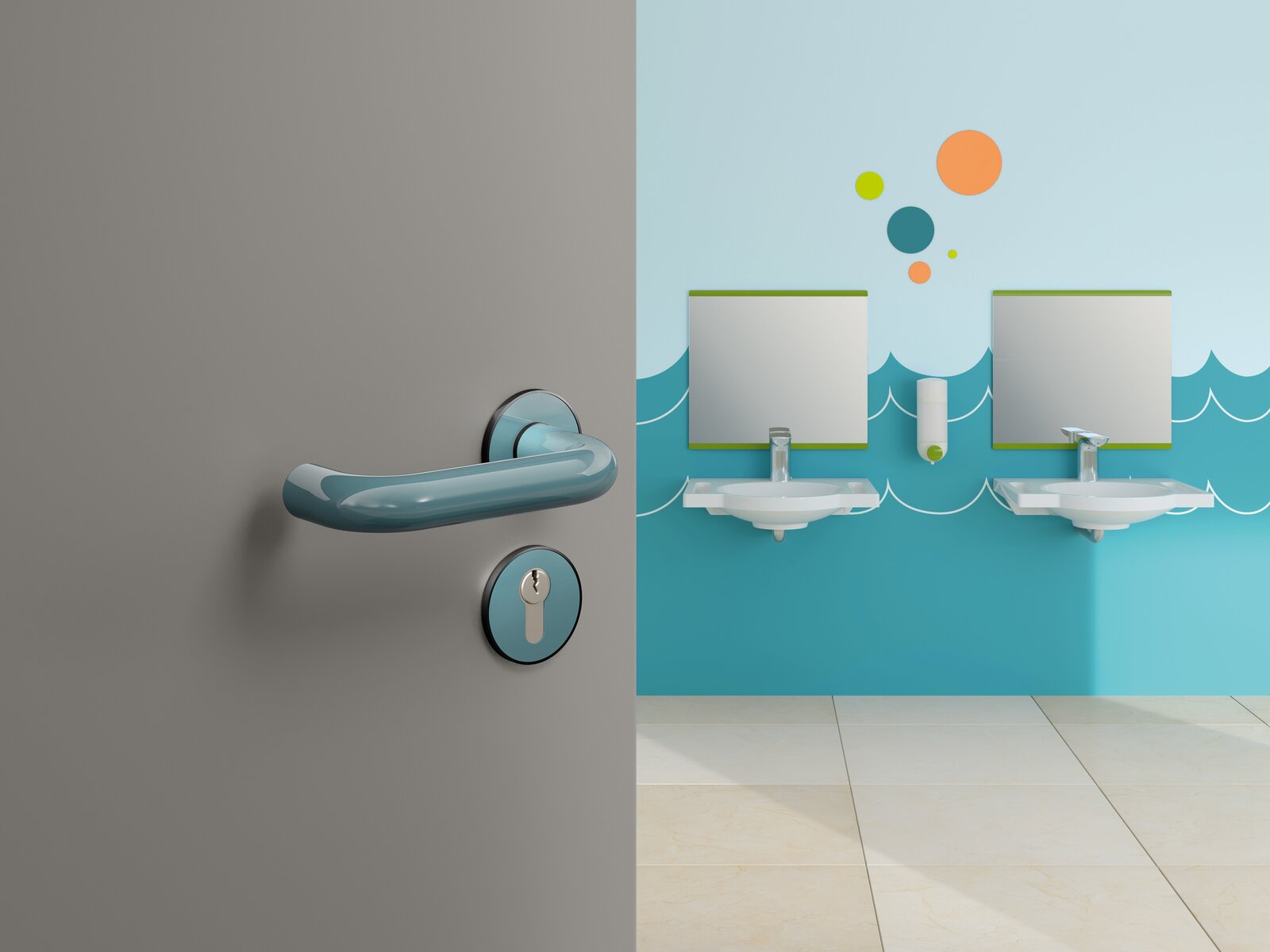 Waschtische und Türdrücker System 111 für Kinder