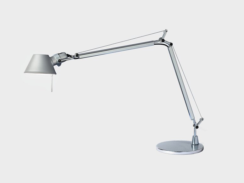 Design Original Artemide Flexibel ausrichtbare Schreibtischlampe Tolomeo aus Aluminium