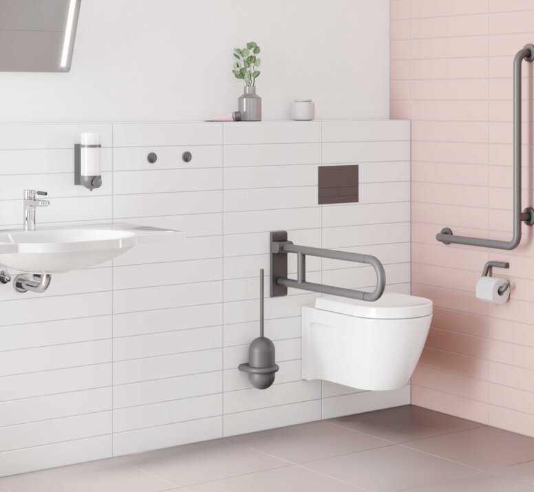 Barrierefreier Waschbereich und WC