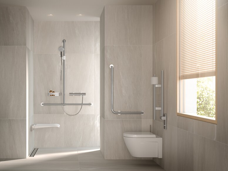 HEWI Dusche und WC in System 900 Dusch- und WC-Bereich in System 900