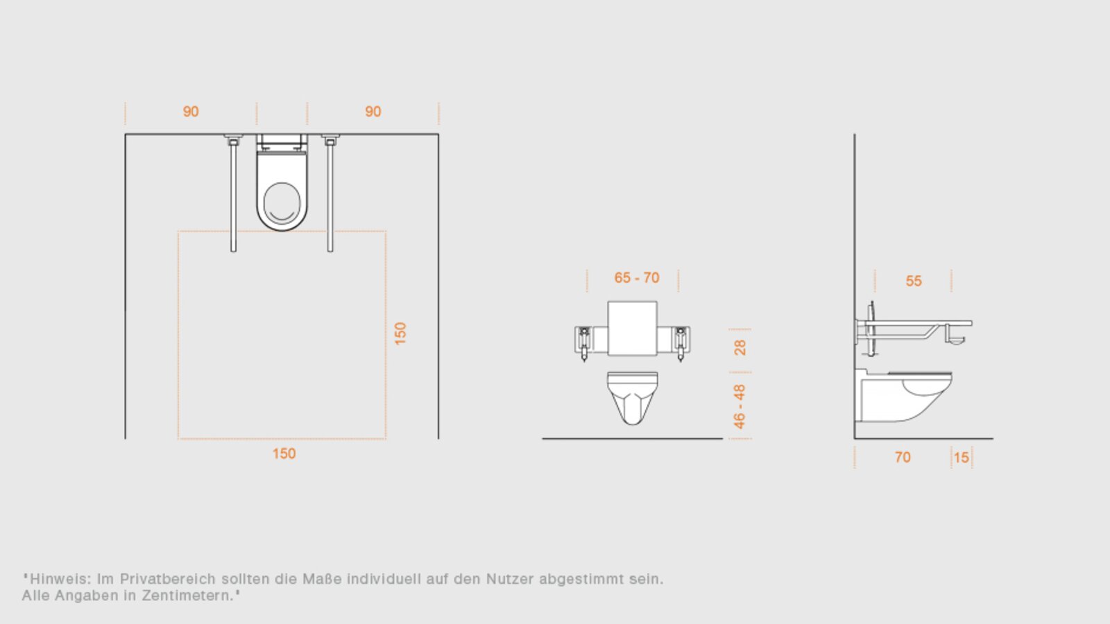 HEWI Planungshilfe - WC Planungshilfe für das WC